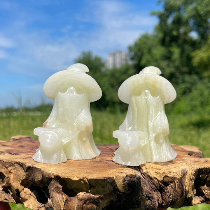 Natural Ghost With Dog Crystal Carving