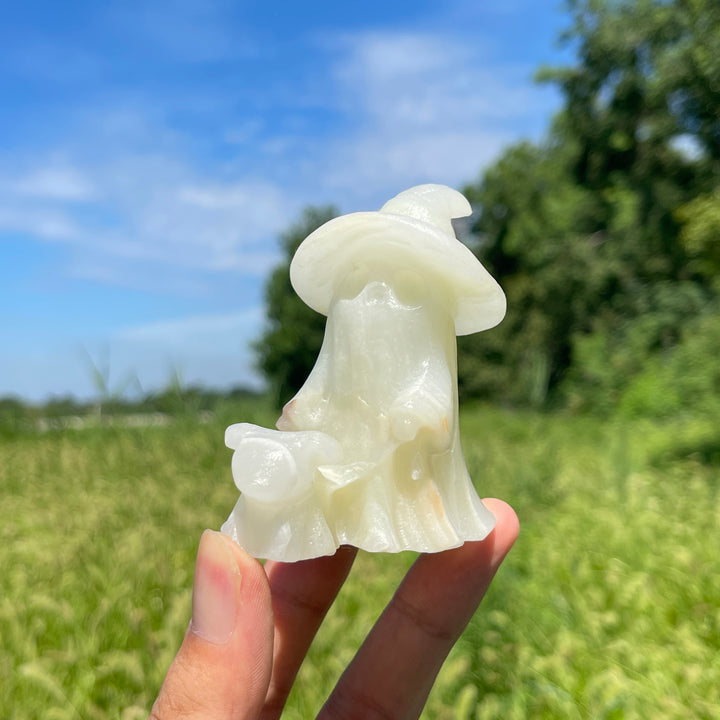 Natural Ghost With Dog Crystal Carving
