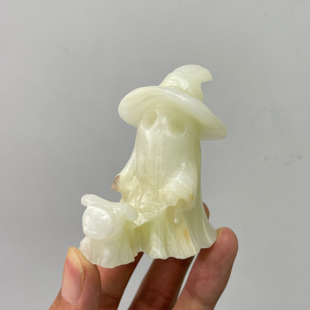 Natural Ghost With Dog Crystal Carving