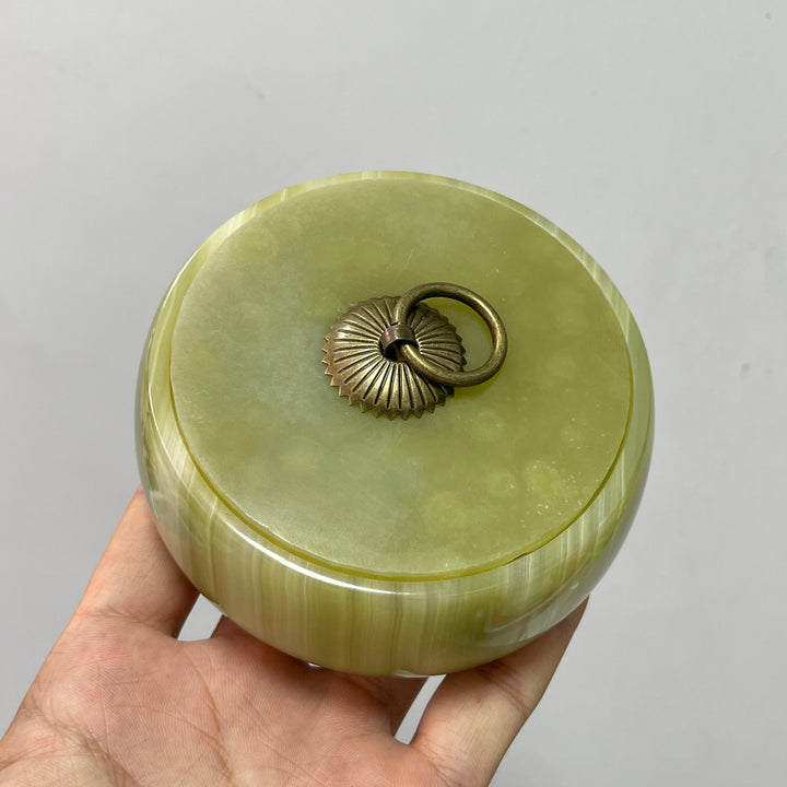 Unique,A Slightly Imperfect Natural Crystal Afghanistan Jade Trinket Box