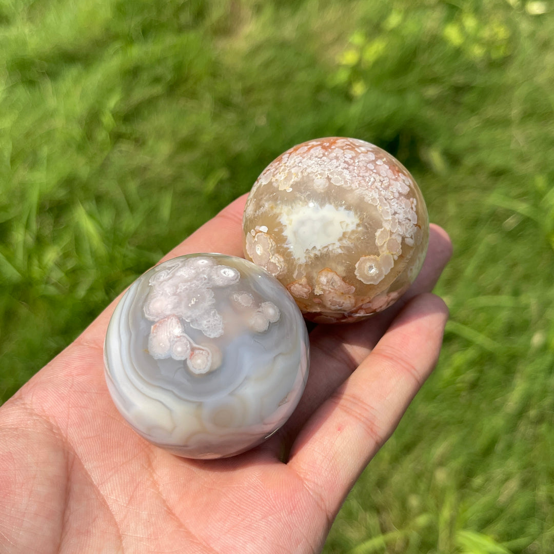 Natural Crystal Delicate Flower Agate Sphere