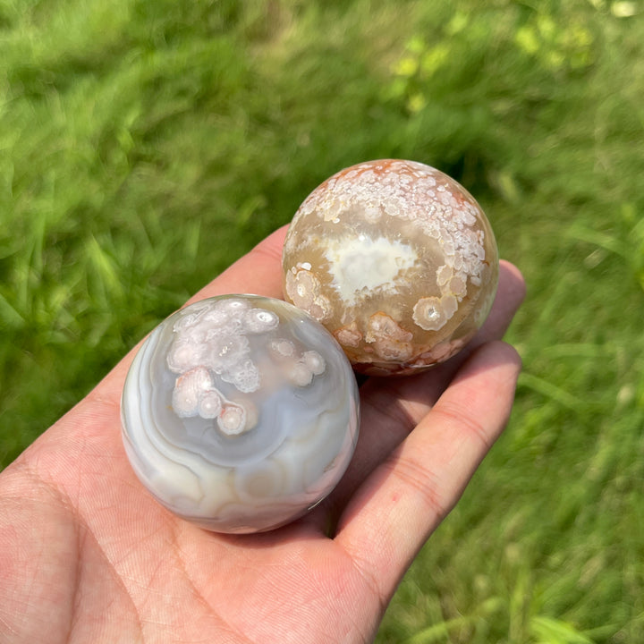 Natural Crystal Delicate Flower Agate Sphere