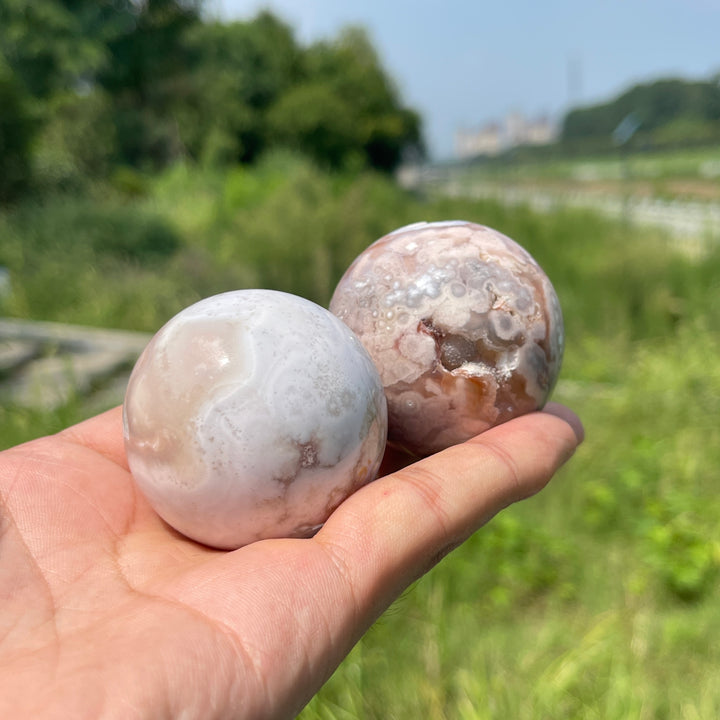 Natural Crystal Delicate Flower Agate Sphere