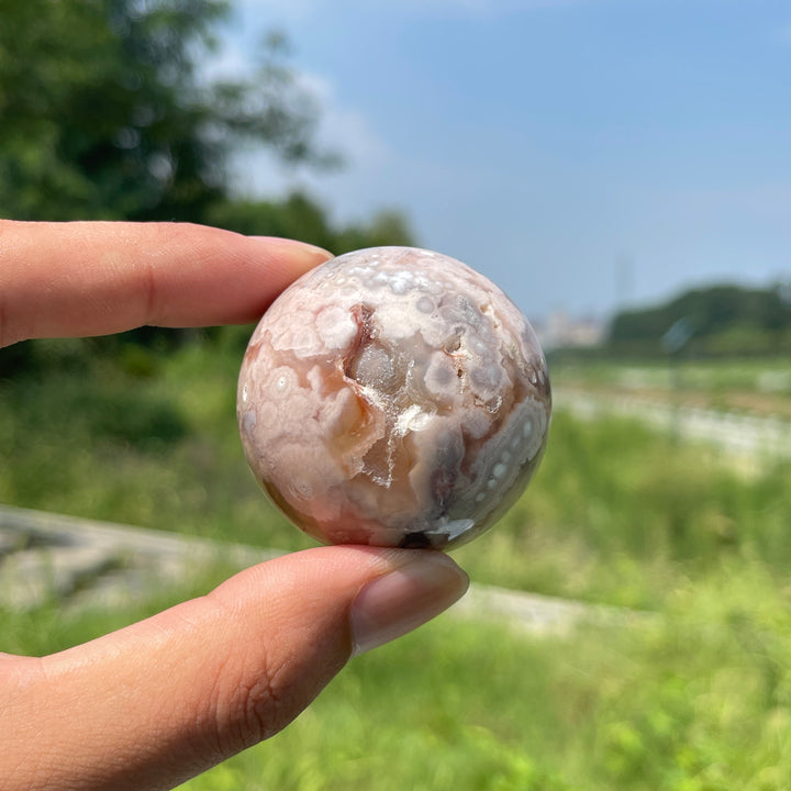 Natural Crystal Delicate Flower Agate Sphere