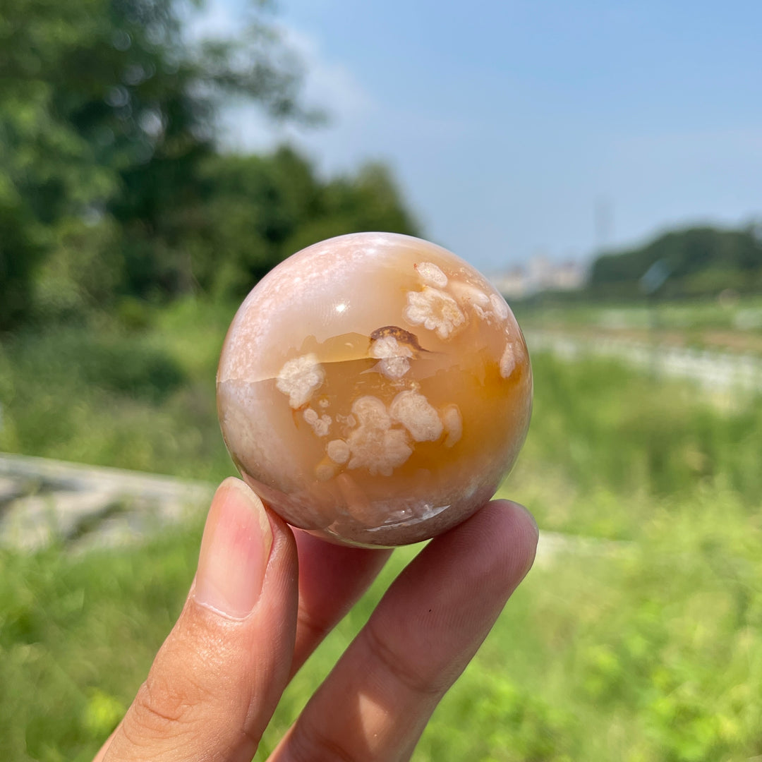 Natural Crystal Delicate Flower Agate Sphere
