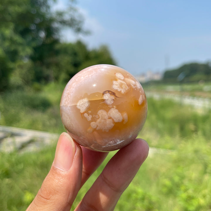 Natural Crystal Delicate Flower Agate Sphere