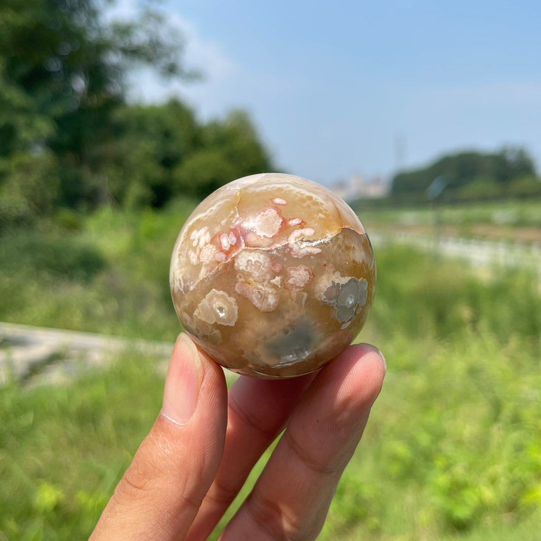 Natural Crystal Delicate Flower Agate Sphere