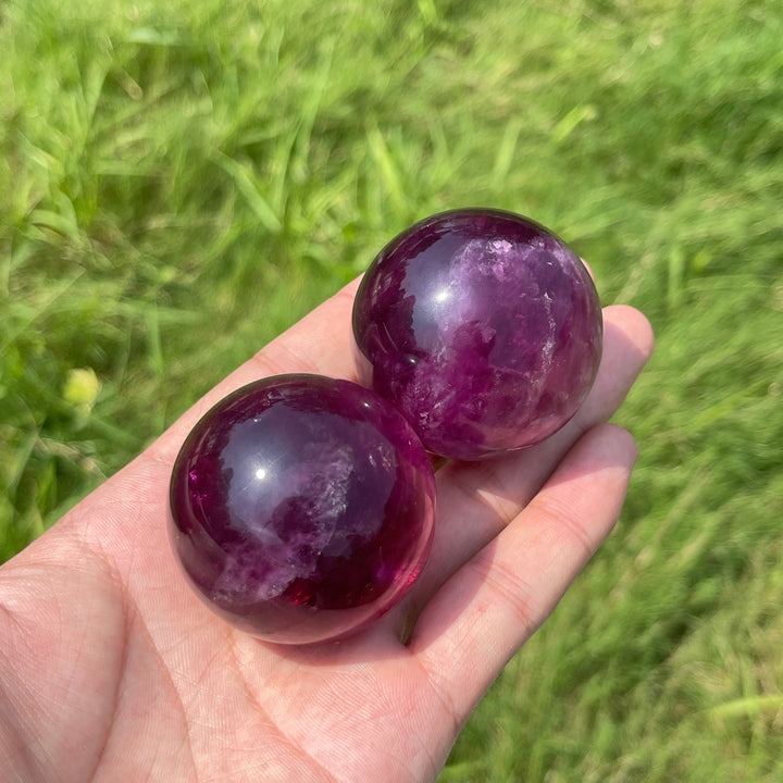 Natural Crystal Vibrant Purple Fluorite Sphere
