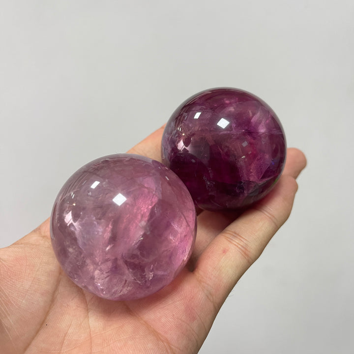 Natural Crystal Vibrant Purple Fluorite Sphere