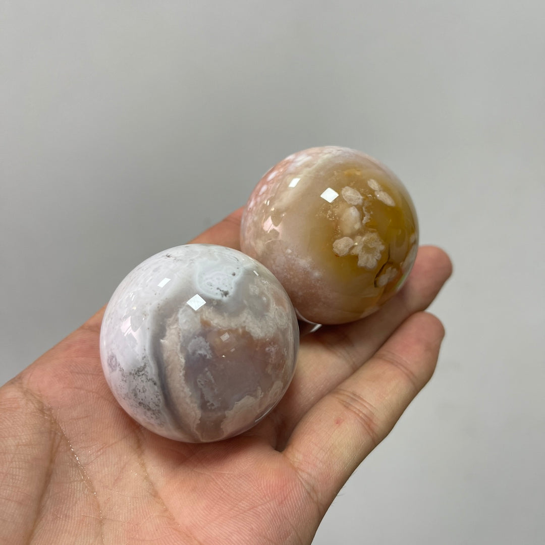 Natural Crystal Delicate Flower Agate Sphere