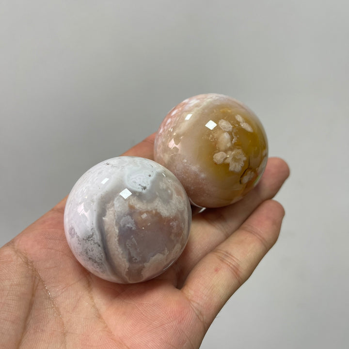 Natural Crystal Delicate Flower Agate Sphere