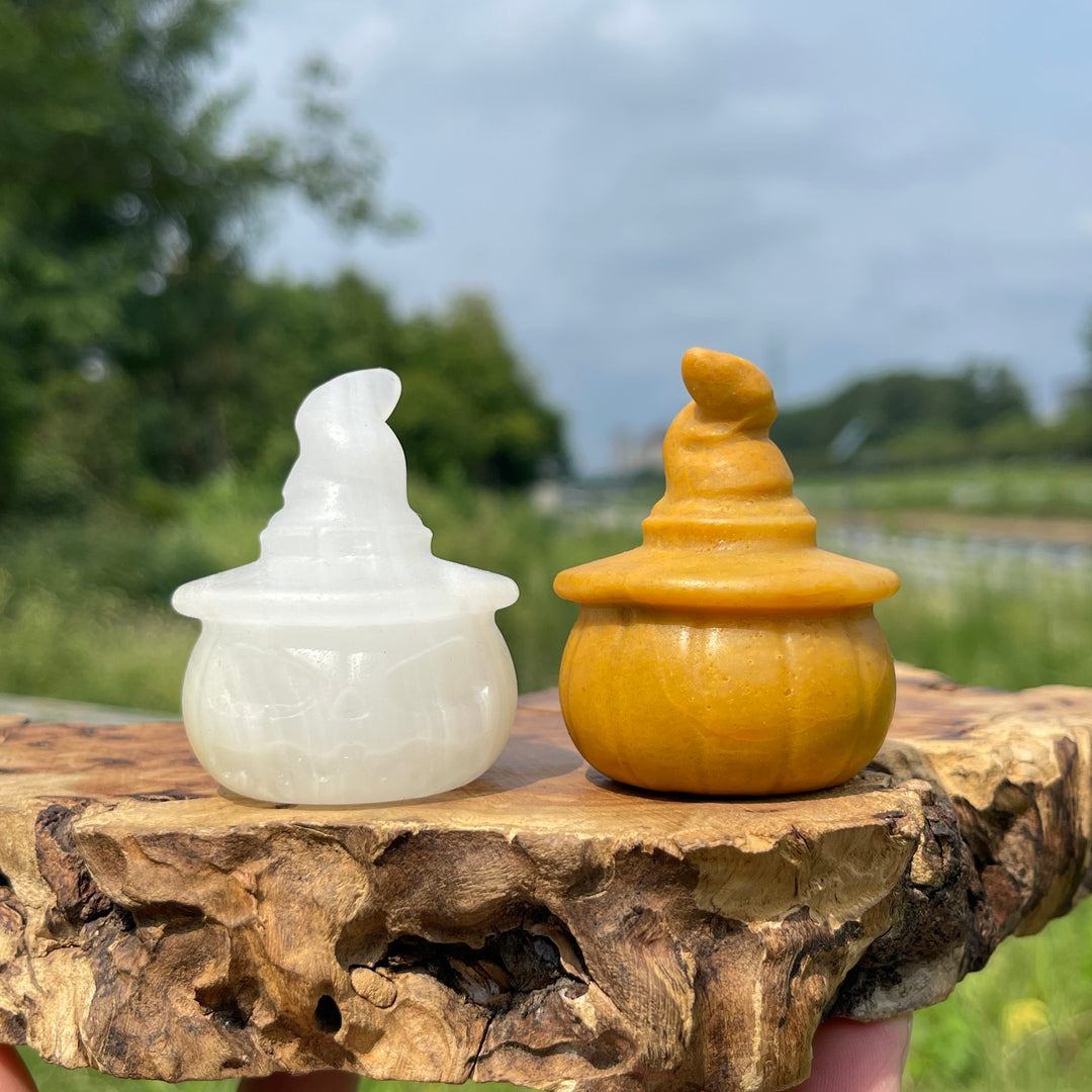 Natural Crystal Wizard Hat Pumpkin Carving
