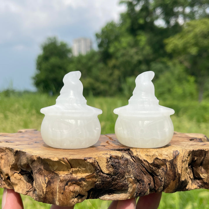Natural Crystal Wizard Hat Pumpkin Carving