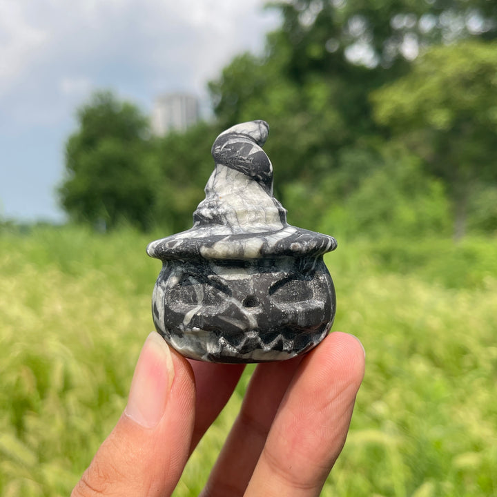 Natural Crystal Wizard Hat Pumpkin Carving