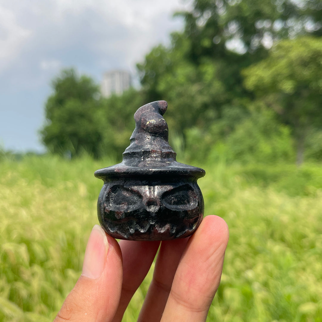 Natural Crystal Wizard Hat Pumpkin Carving