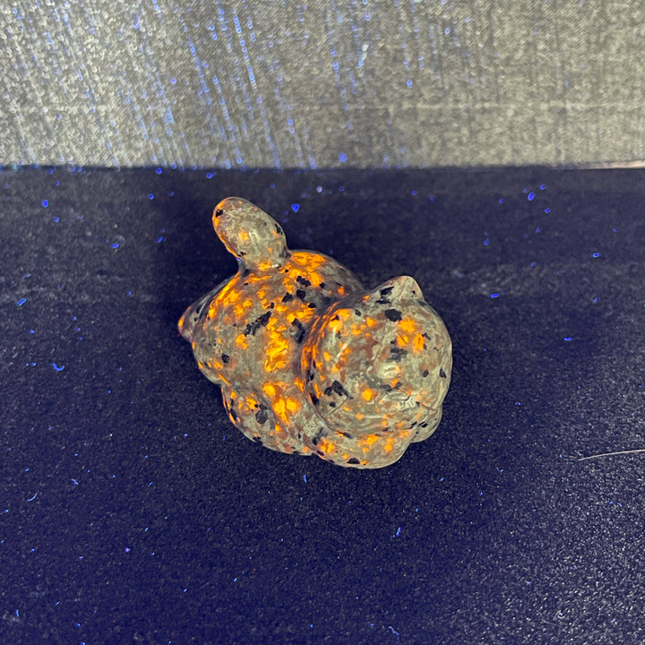 Natural Crystal Carving Chubby Coin Cat