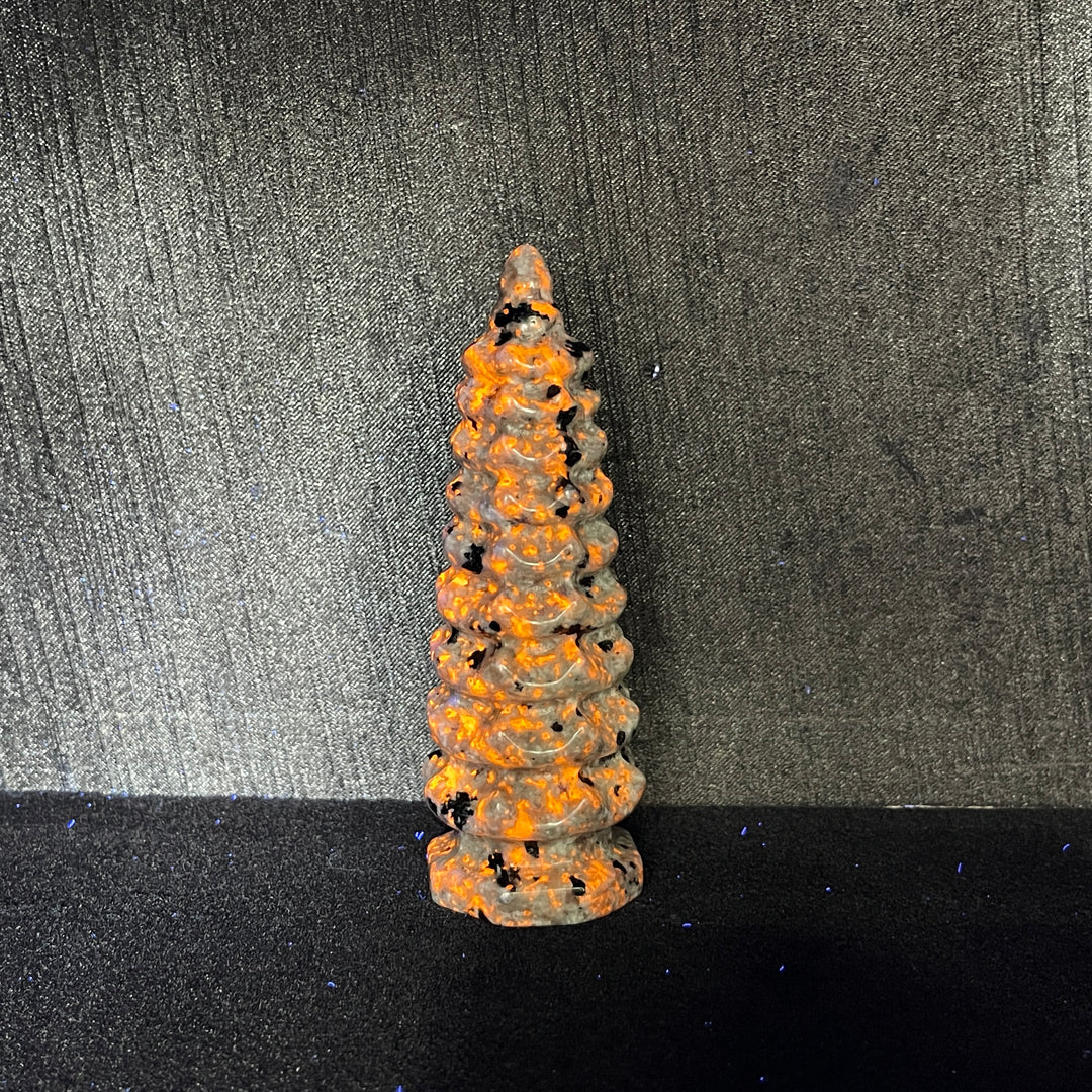 Natural Crystal Yooperlite Wen Chang Pagoda Carving