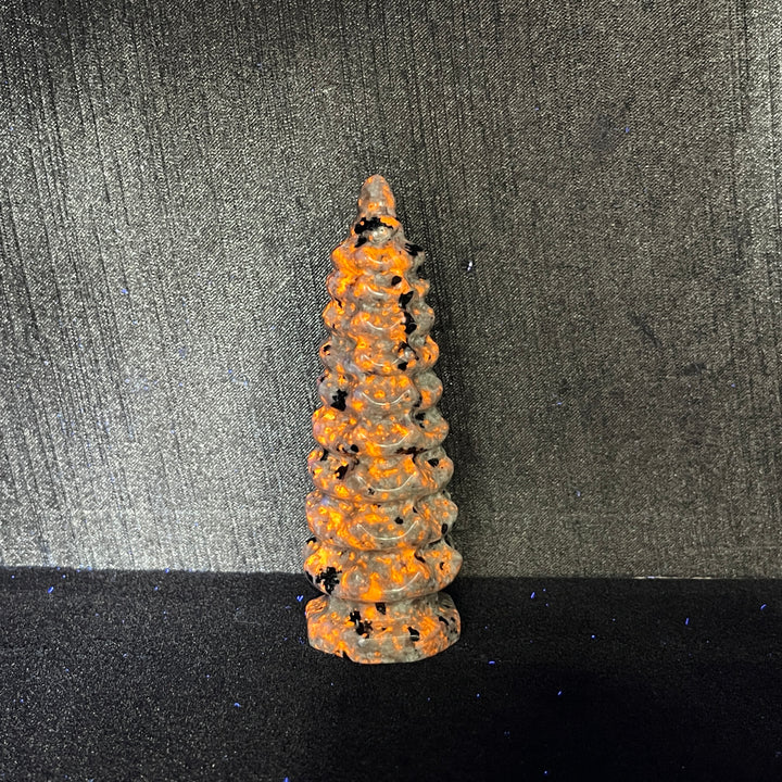 Natural Crystal Yooperlite Wen Chang Pagoda Carving