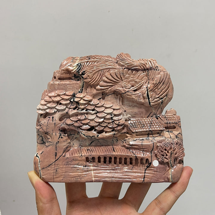 Unique,A Slightly Imperfect Natural Crystal Carving Picture Jasper Landscape