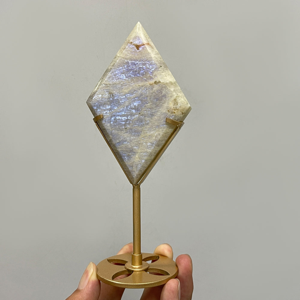 Unique,Natural Crystal Moonstone Diamond Slice