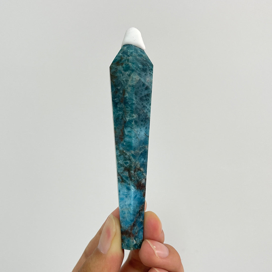 Natural Crystal Blue Apatite Wand