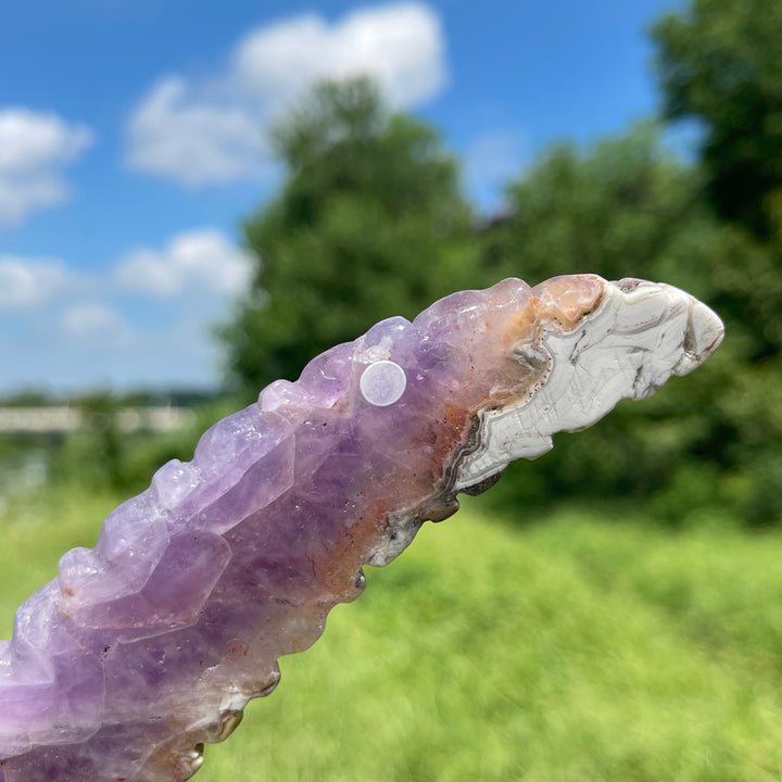 A Slightly Imperfect Natural Carving Amethyst Agate Feather