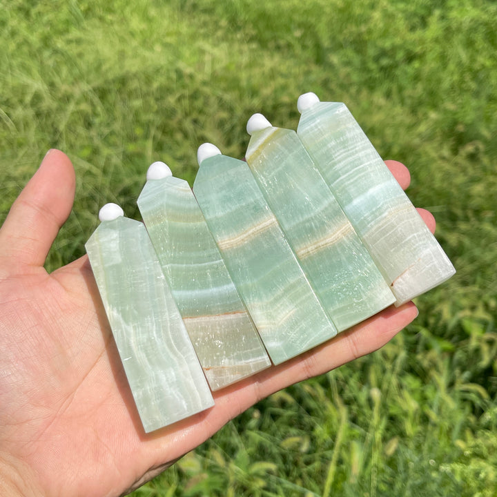 Natural Crystal Caribbean Blue Calcite Point