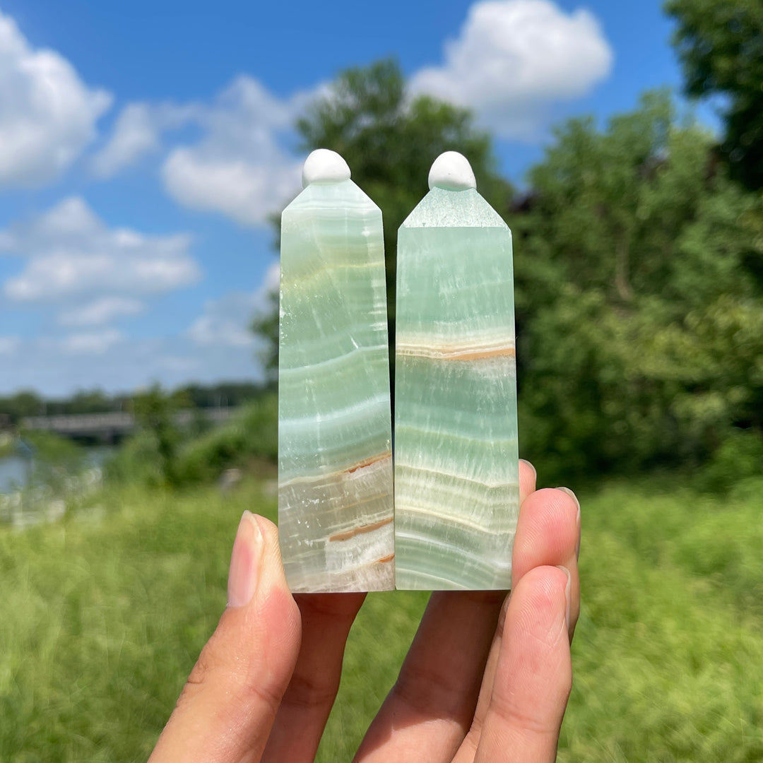 Natural Crystal Caribbean Blue Calcite Point