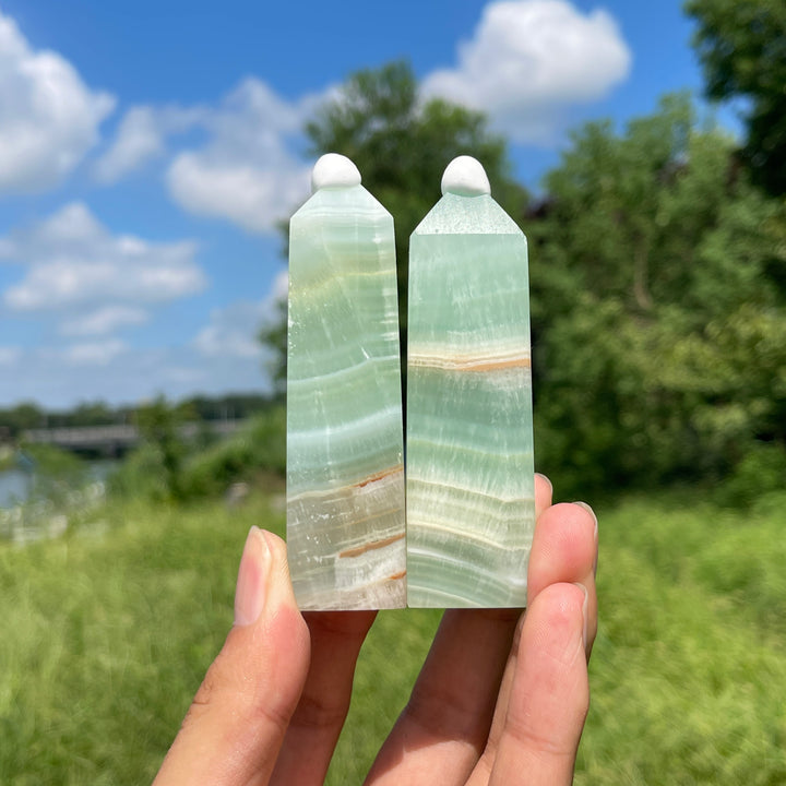 Natural Crystal Caribbean Blue Calcite Point