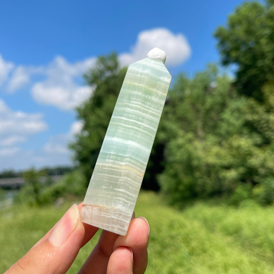 Natural Crystal Caribbean Blue Calcite Point