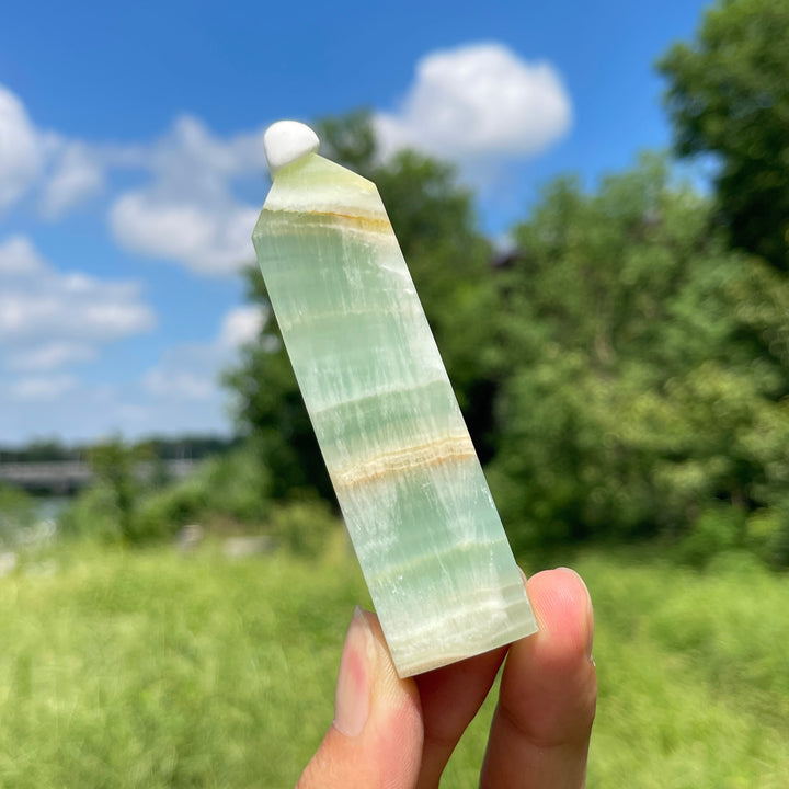Natural Crystal Caribbean Blue Calcite Point
