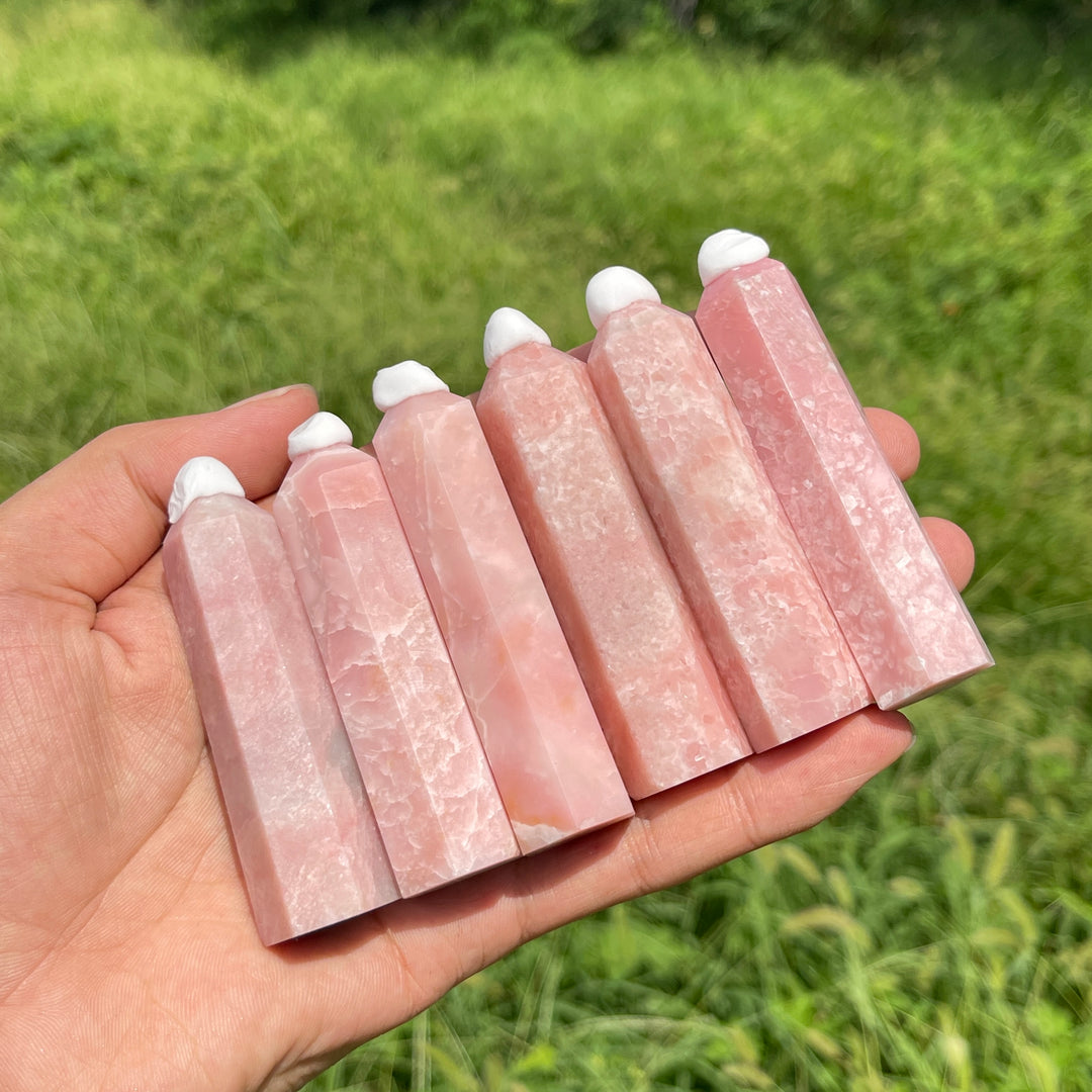 Natural Crystal Pink Opal Point