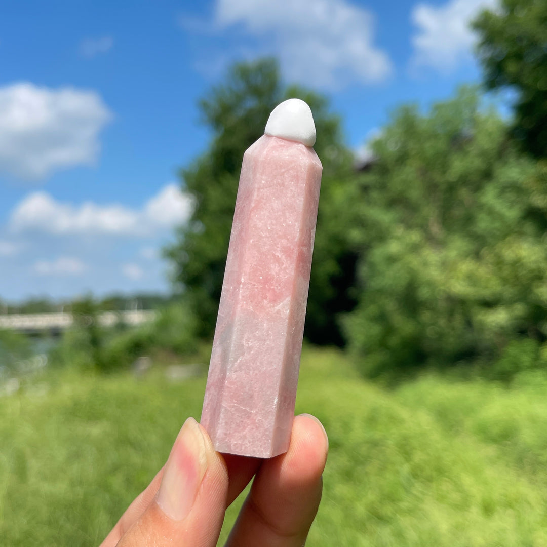 Natural Crystal Pink Opal Point