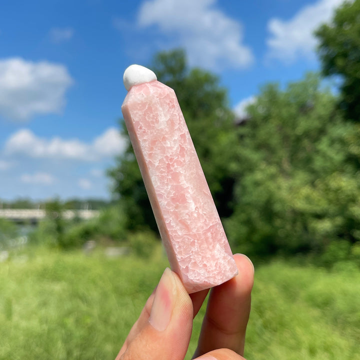 Natural Crystal Pink Opal Point