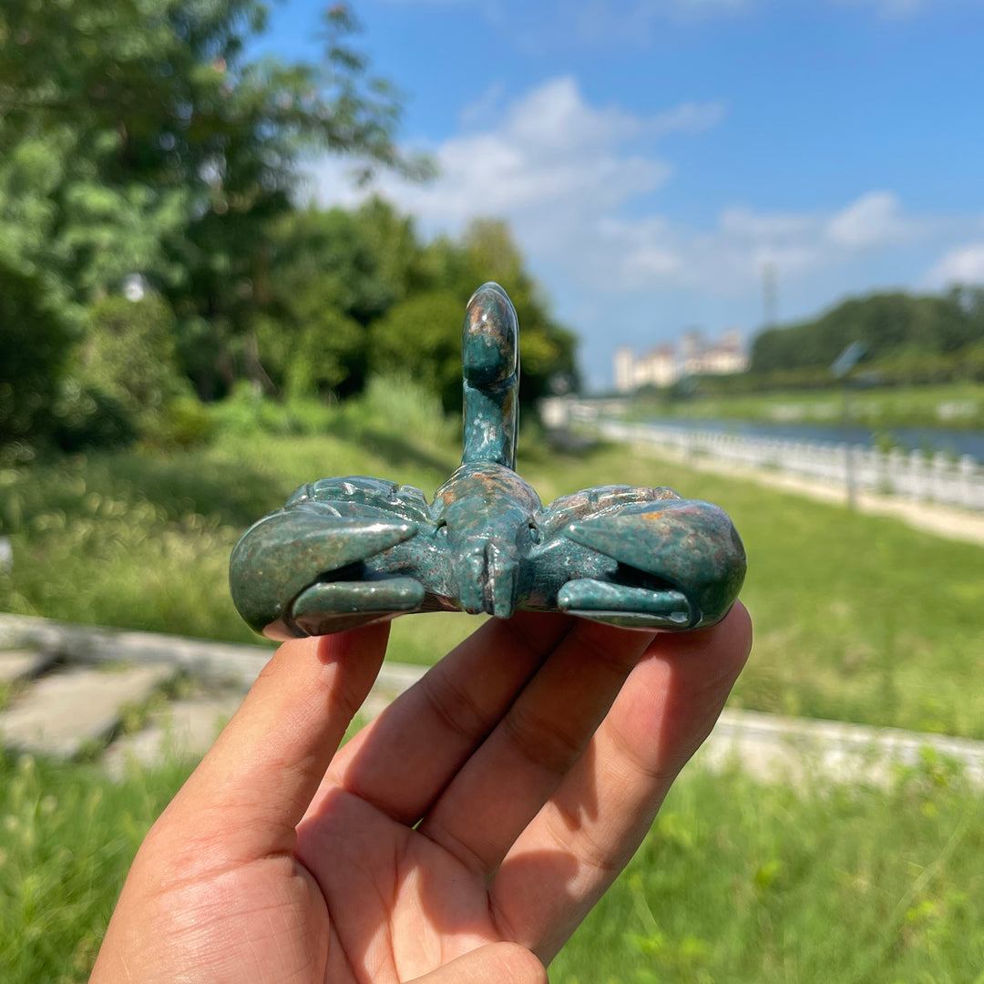 Unique,Natural Crystal Ocean Jasper Scorpion Carving