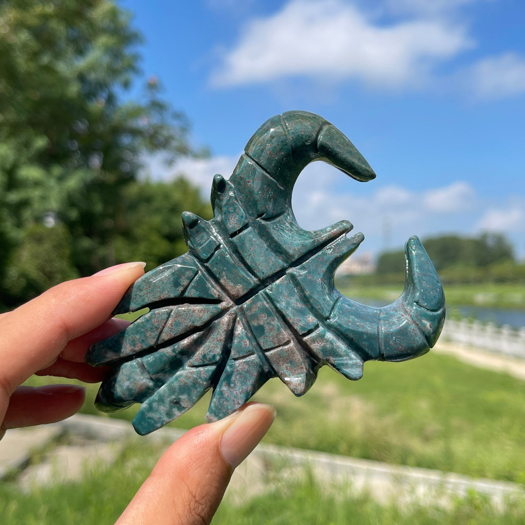 Unique,Natural Crystal Ocean Jasper Scorpion Carving