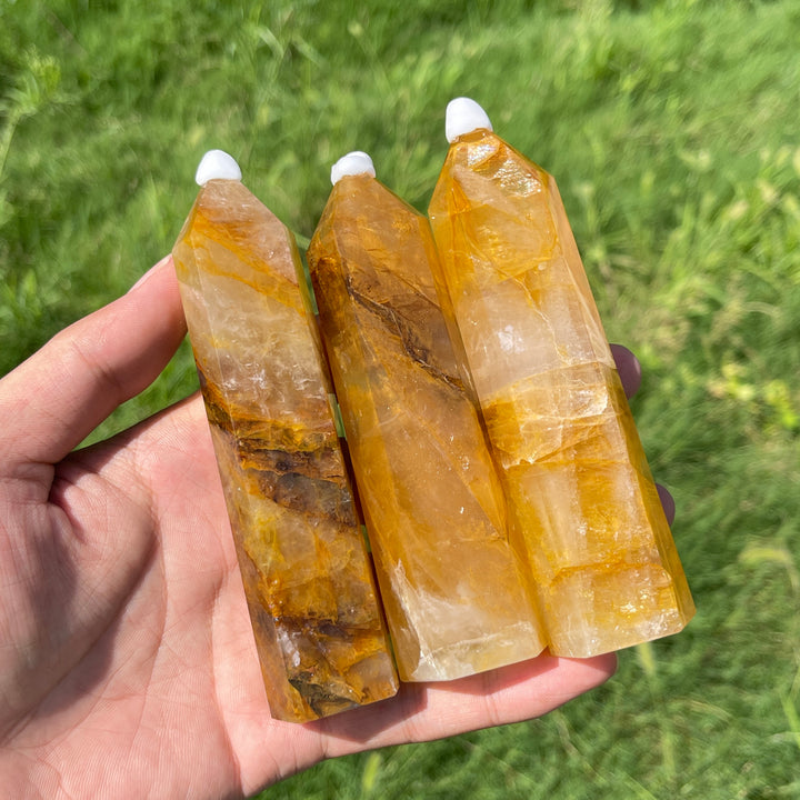 Unique,Natural Crystal Stunning Golden Healer Point