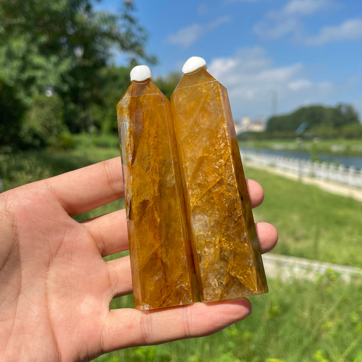 Unique,Natural Crystal Stunning Golden Healer Point