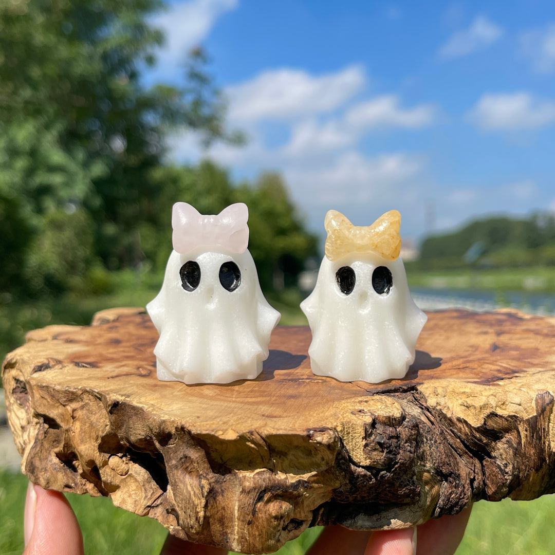Natural Crystal Bow Accented Ghost Carving