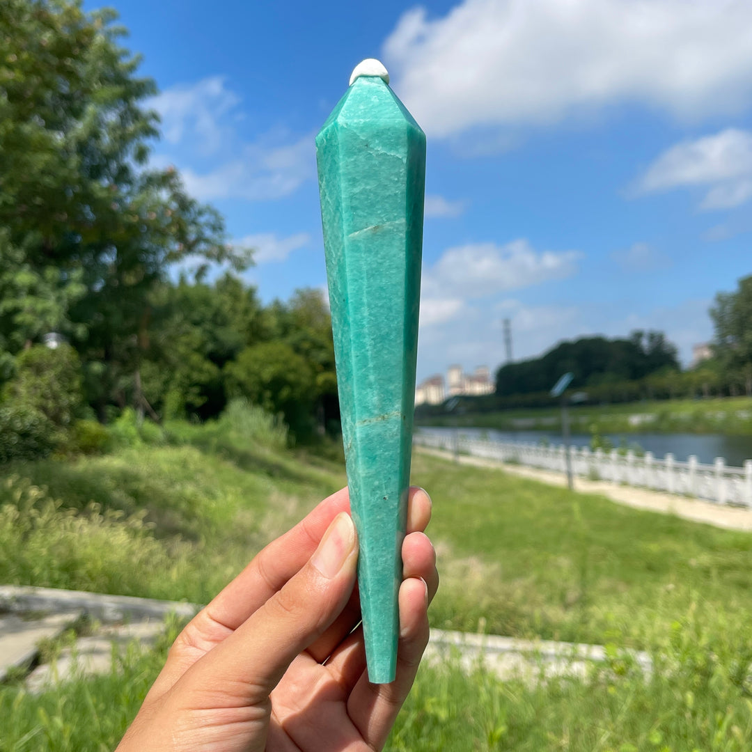 Natural Crystal Large Amazonite Wand