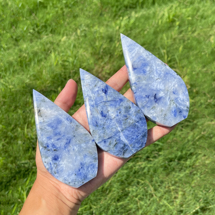 Natural Crystal Blue And White Porcelain Sodalite Teardrop