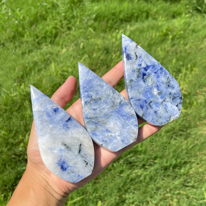 Natural Crystal Blue And White Porcelain Sodalite Teardrop