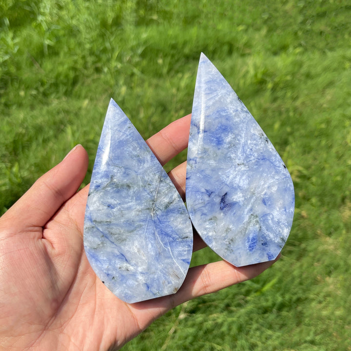 Natural Crystal Blue And White Porcelain Sodalite Teardrop
