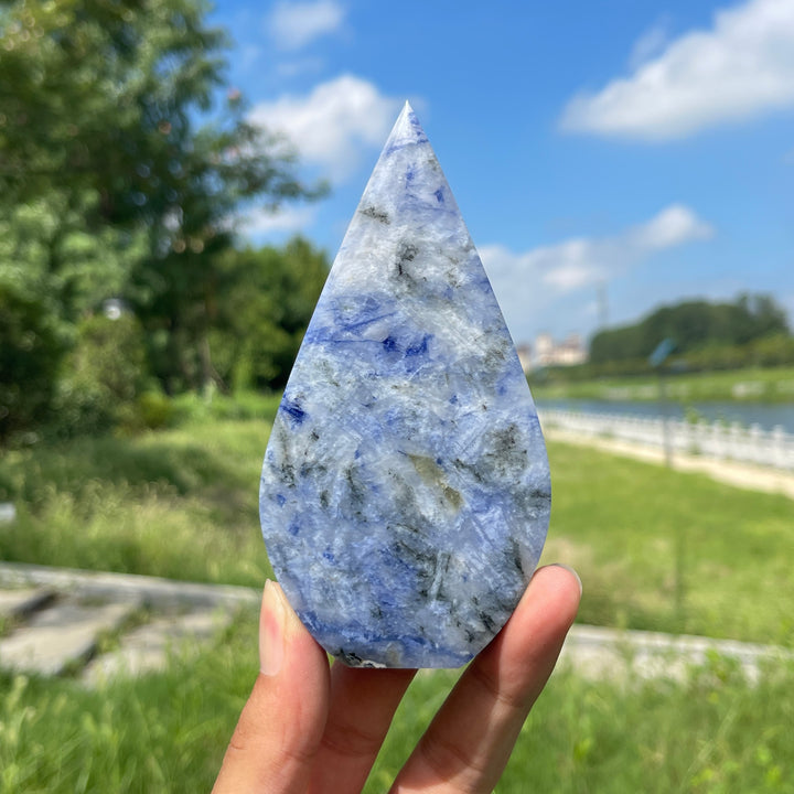 Natural Crystal Blue And White Porcelain Sodalite Teardrop
