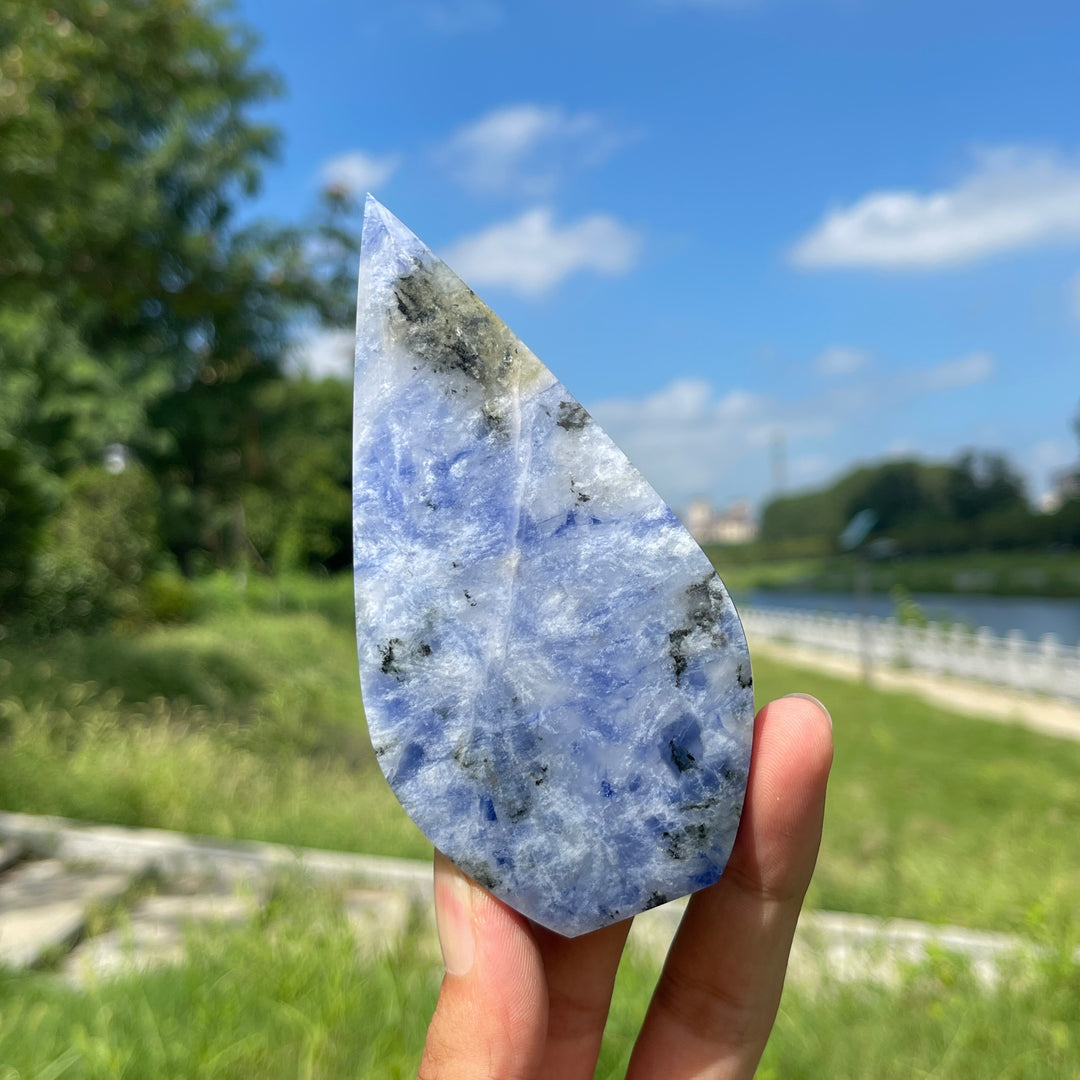 Natural Crystal Blue And White Porcelain Sodalite Teardrop