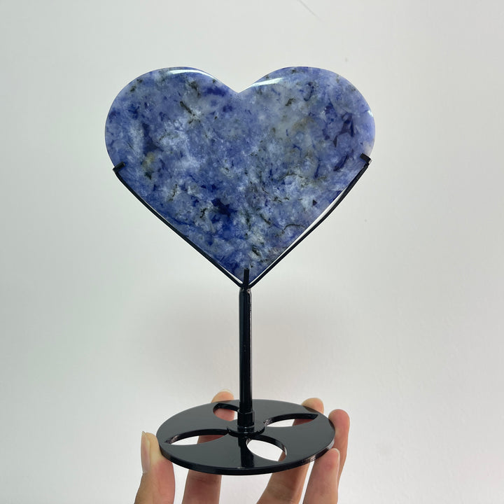 Unique,Natural Crystal Blue And White Porcelain Sodalite Heart