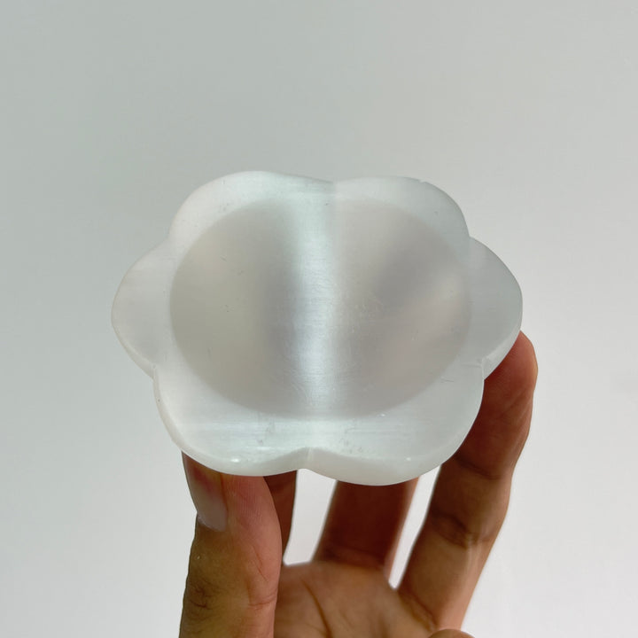 Natural Crystal Carving Selenite Flower Bowl