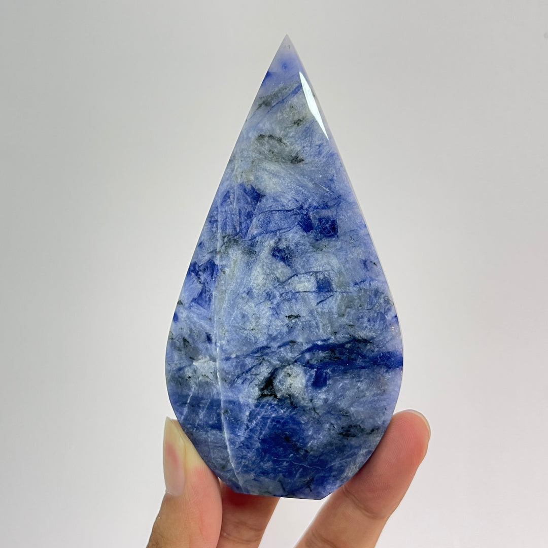 Natural Crystal Blue And White Porcelain Sodalite Teardrop