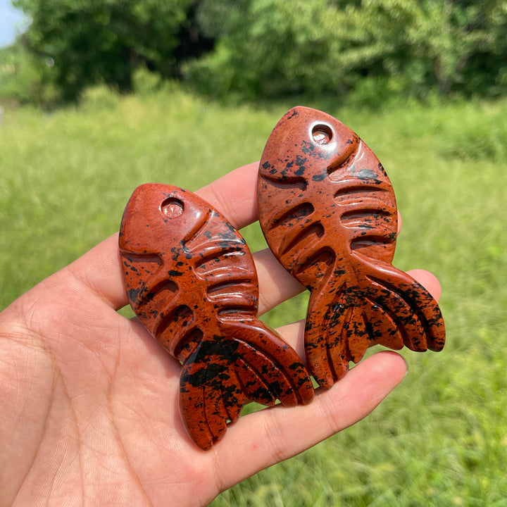 Natural Crystal Fish Bone Carving