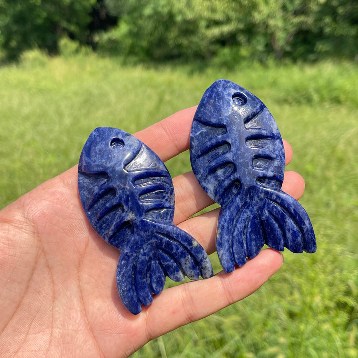 Natural Crystal Fish Bone Carving